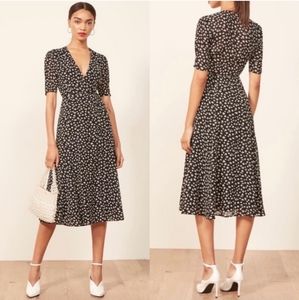 Reformation Mona Wrap Floral Midi Dress Size S